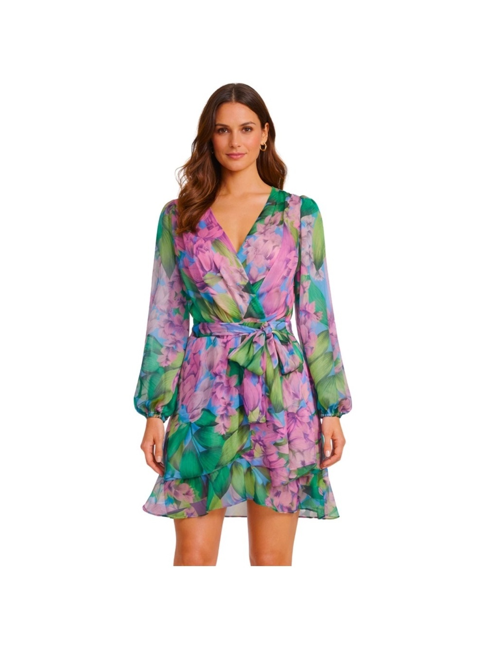 Alex Marie Laurel Wisteria Wrap Dress in Vibrant Florals Size 4